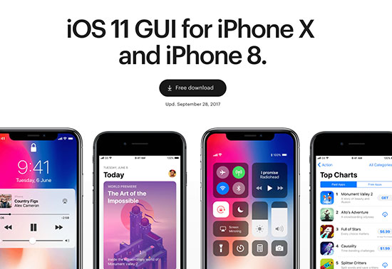 Free iOS 11 GUI - iOS Design Kit