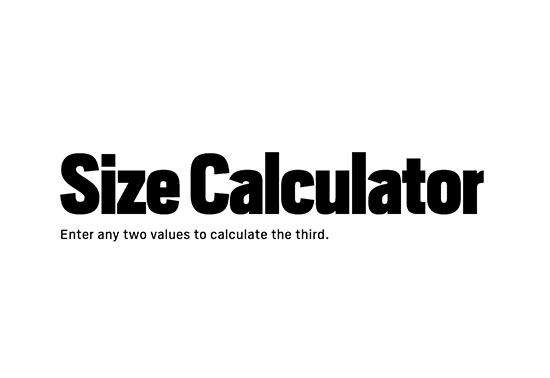 Size Calculator font, tool to calculate font size