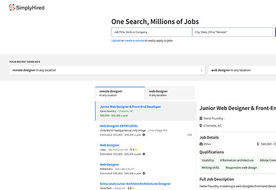 SimplyHired, Job Search Engine