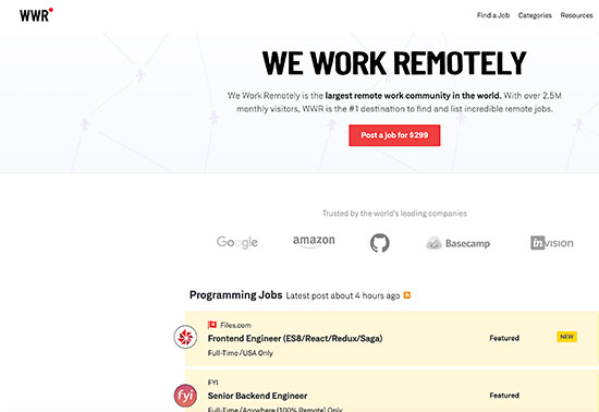 We Work Remotely, Remote jobs in design