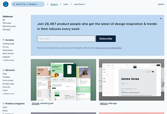Screenlane, Web & mobile UI design inspiration